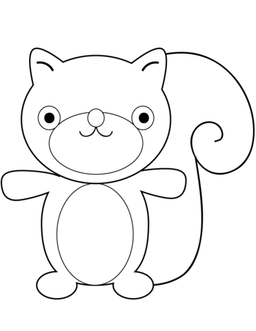 Cartoon Squirrel Coloring Page